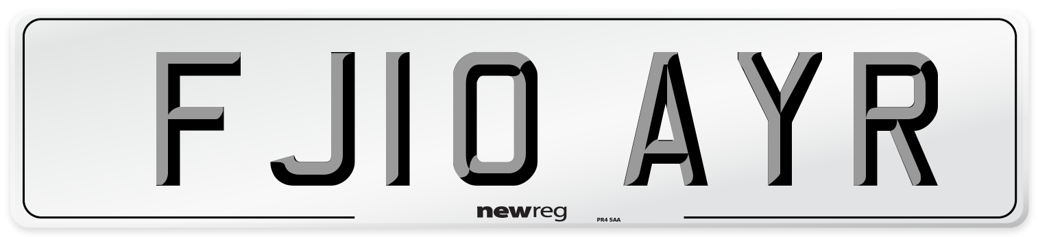 FJ10 AYR Number Plate from New Reg